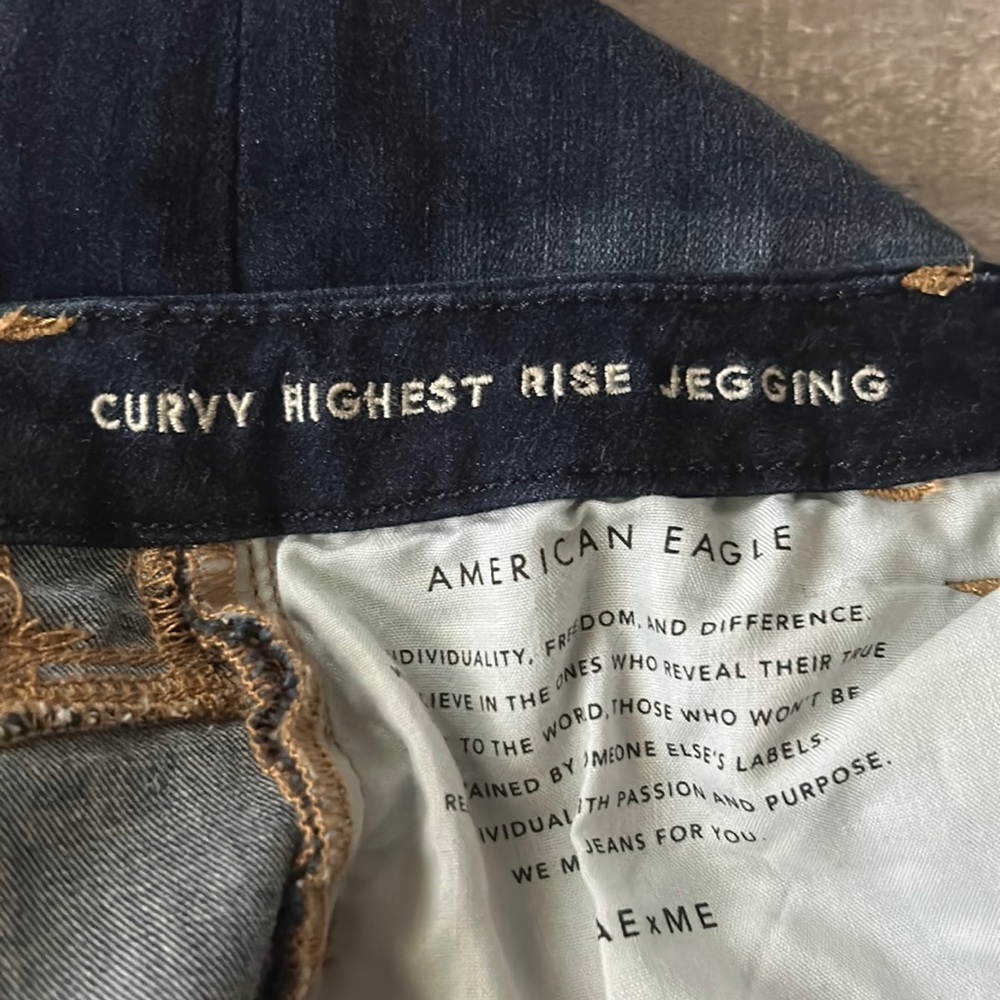 Dark wash curvy highest rise jeggings